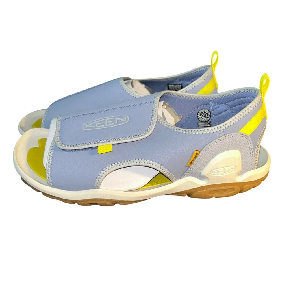 KEEN Kids Size 7‎  Newport H2 Water Sandals Lilac Yellow Hook and Loop